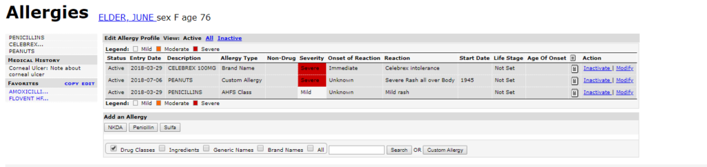 Medication Allergies - World EMR