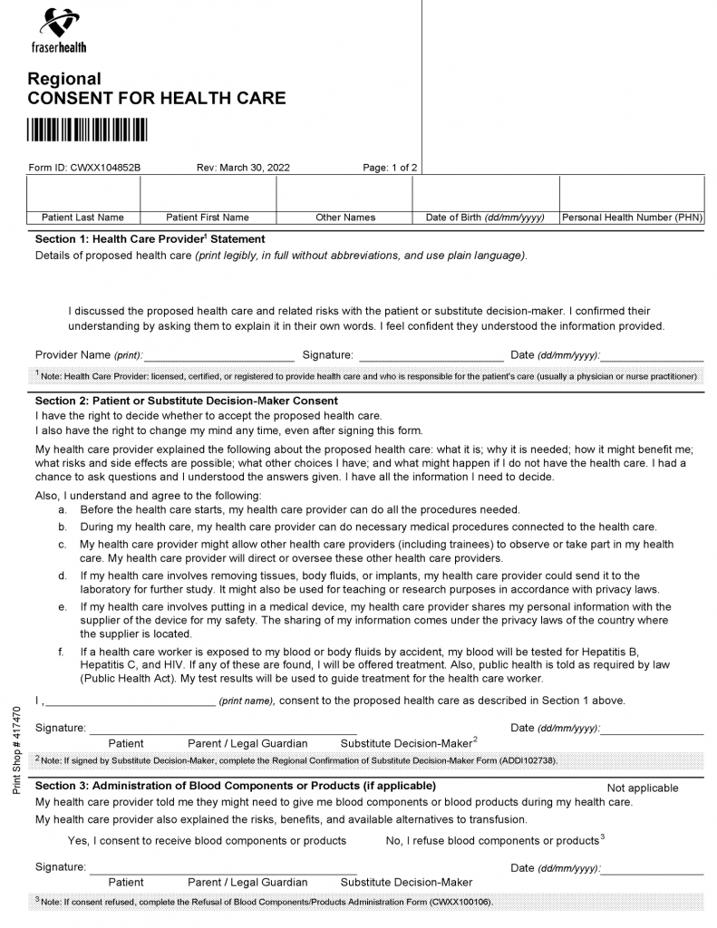 FH Regional Consent for Health Care 2022 - World EMR