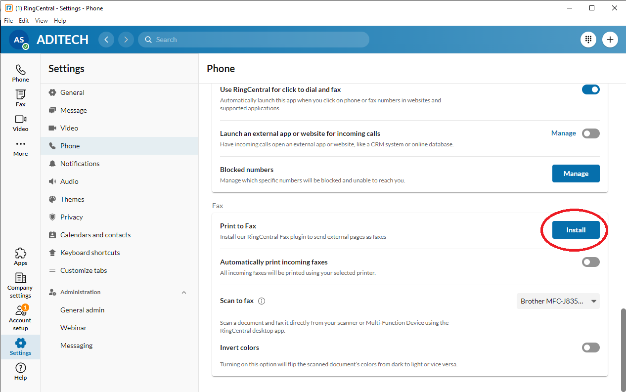 RingCentral Print to Fax Driver Plugin - World EMR