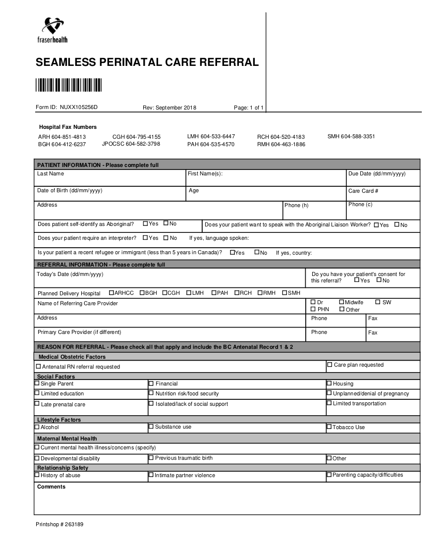 Seamless Perinatal Care Referral