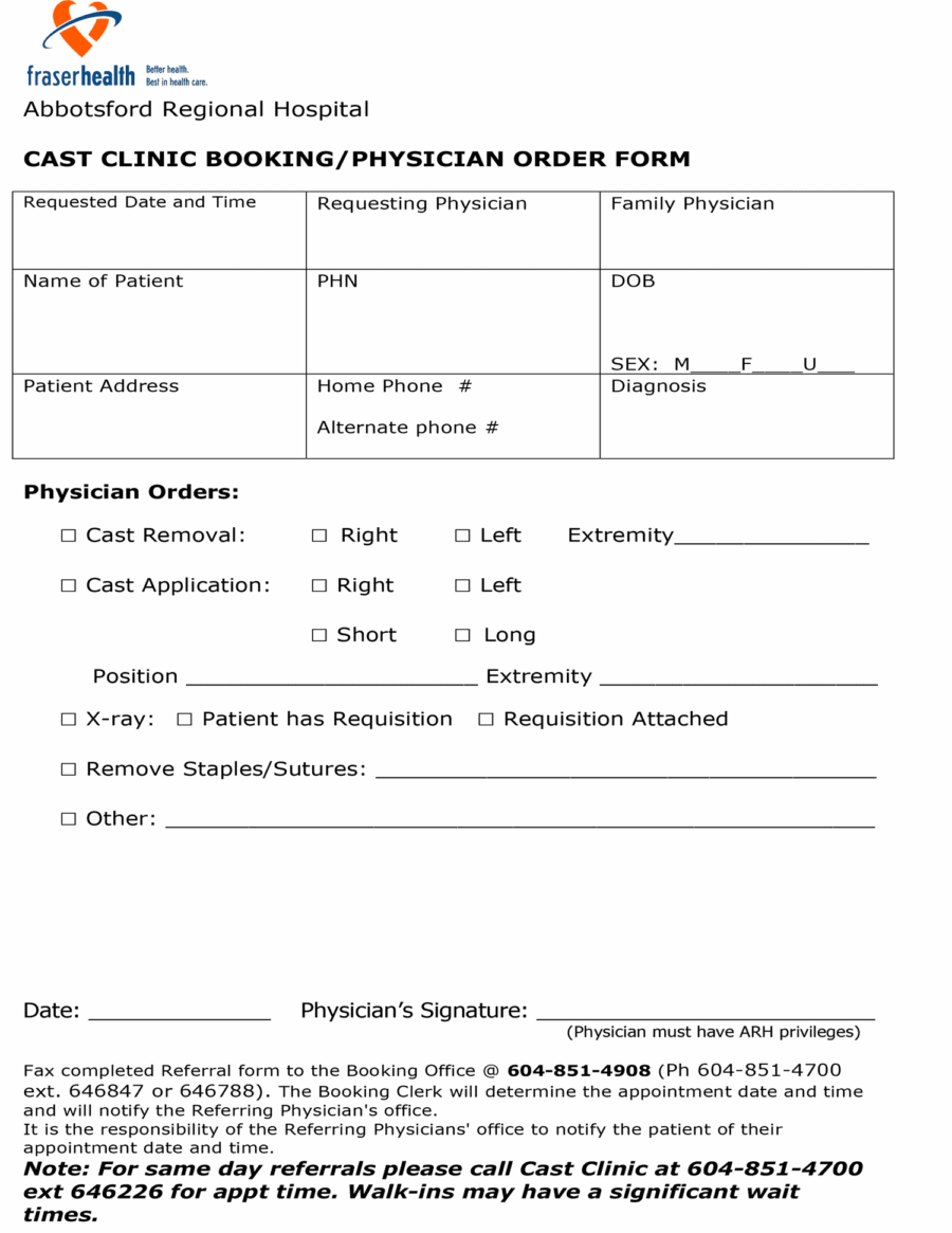 ARH Cast Clinic Referral
