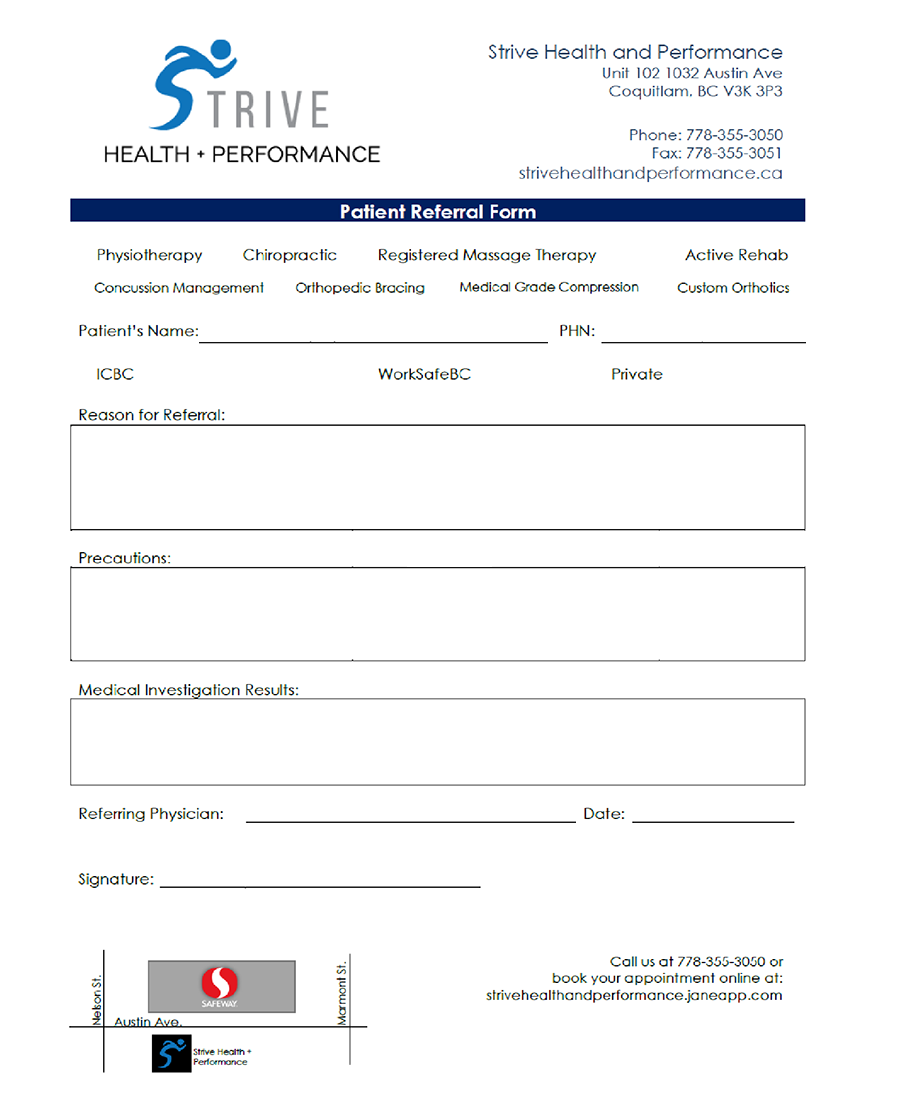 Strive Health and Performance Rehab eForm 2020