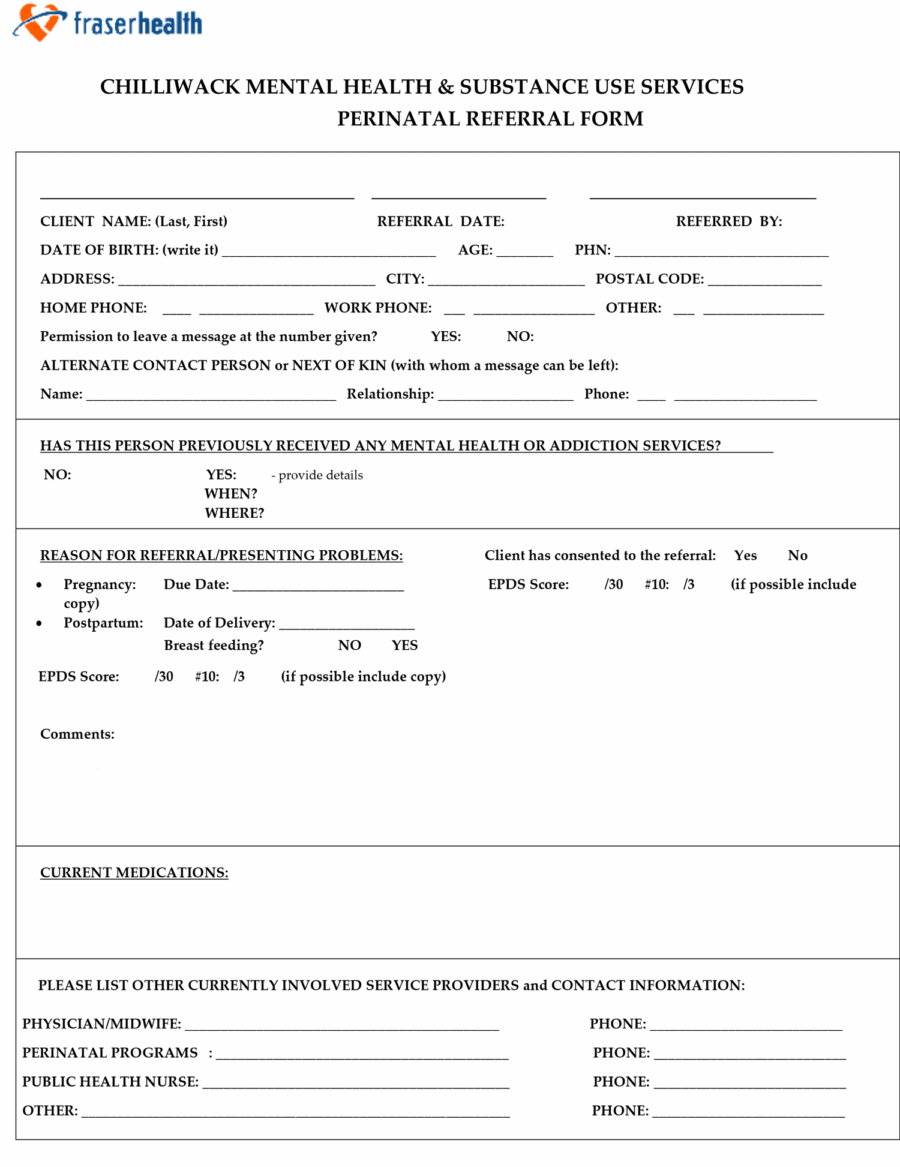 Chilliwack Mental Health Perinatal Referral