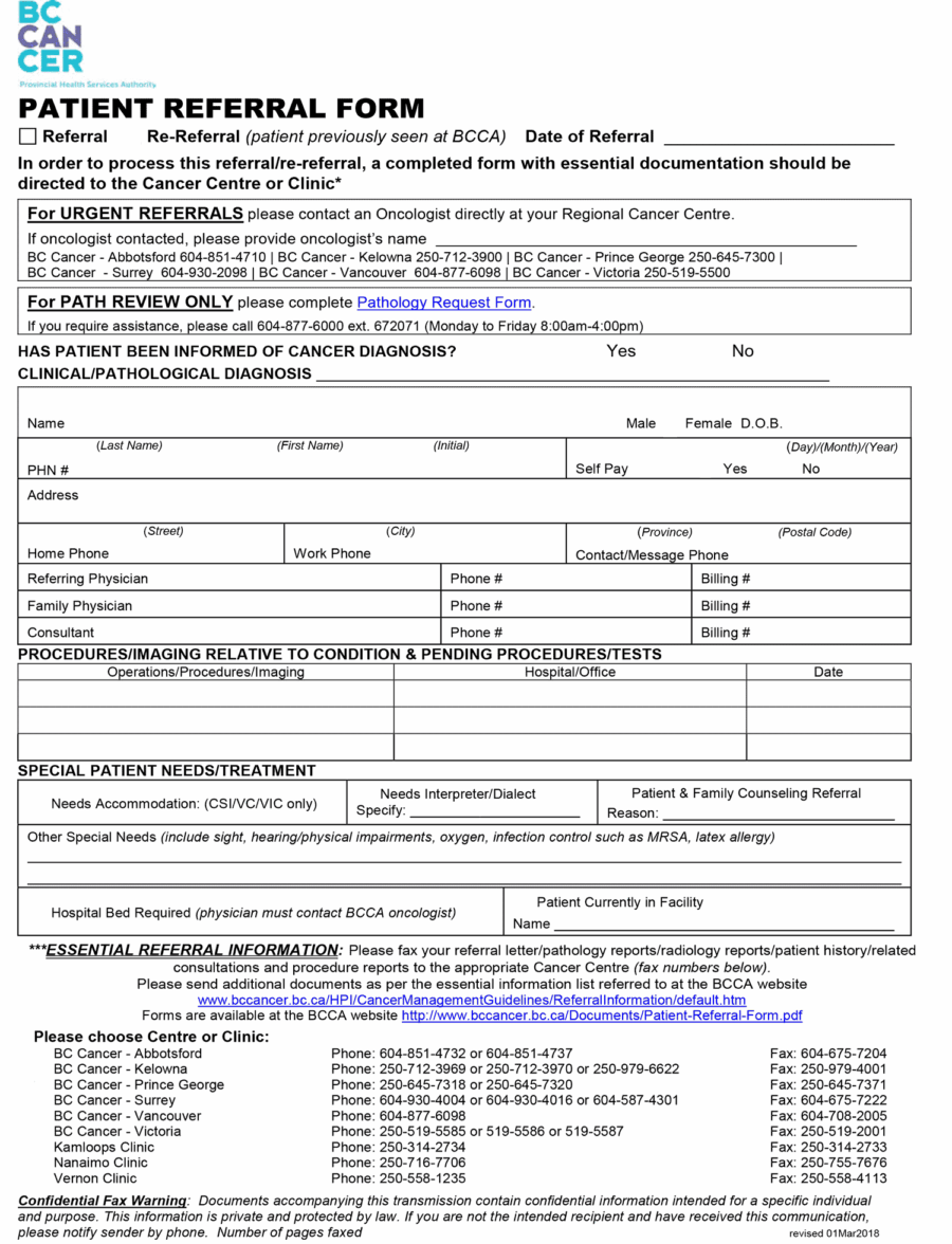 BCCA patient referral eForm 2018