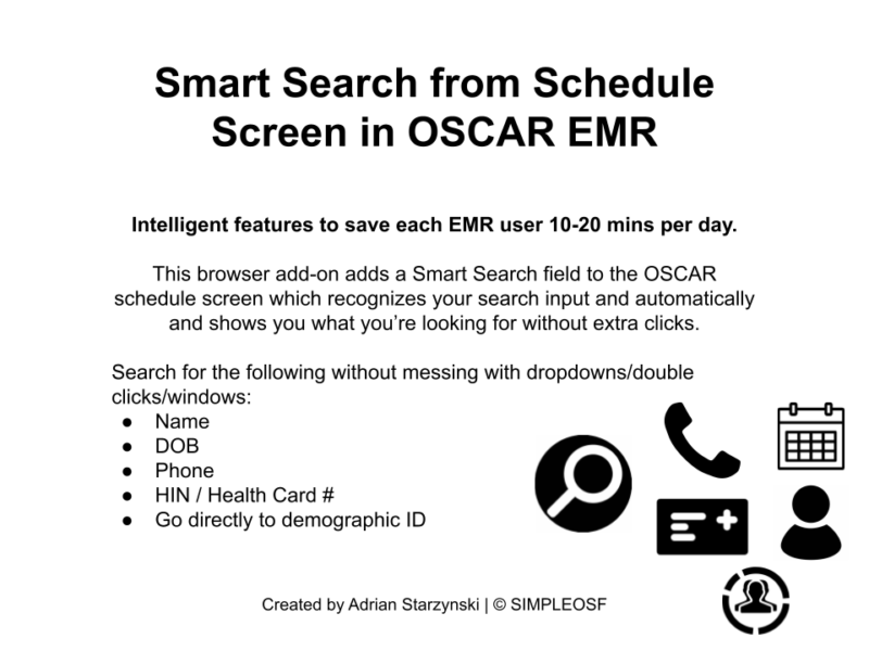 Smart Search Box Add-On for OSCAR Schedule Homepage
