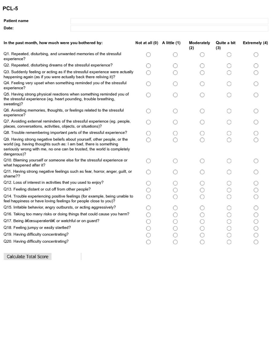 PCL-5 for PTSD