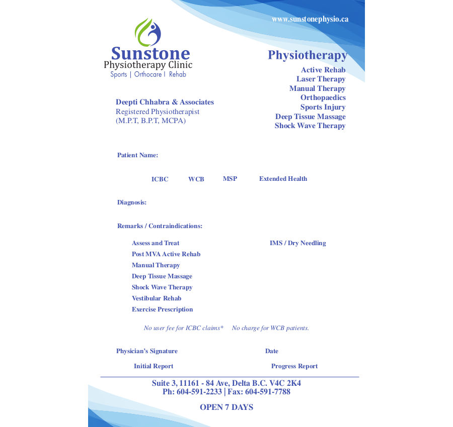 Sunstone Physiotherapy Referral 2018