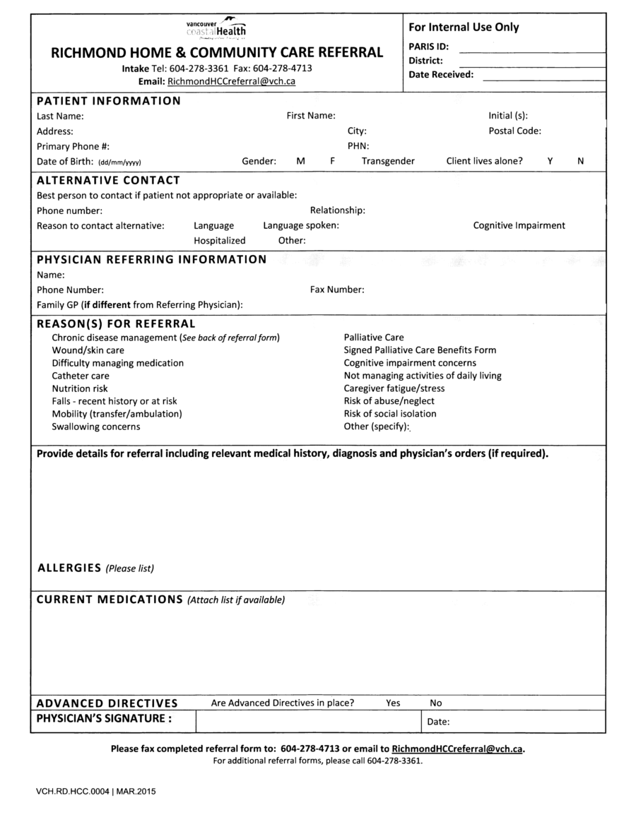 Richmond Homecare Referral 2016