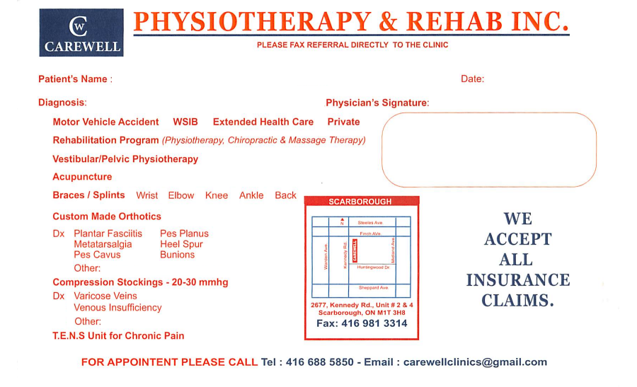 Carewell Physiotherapy and Rehab eForm