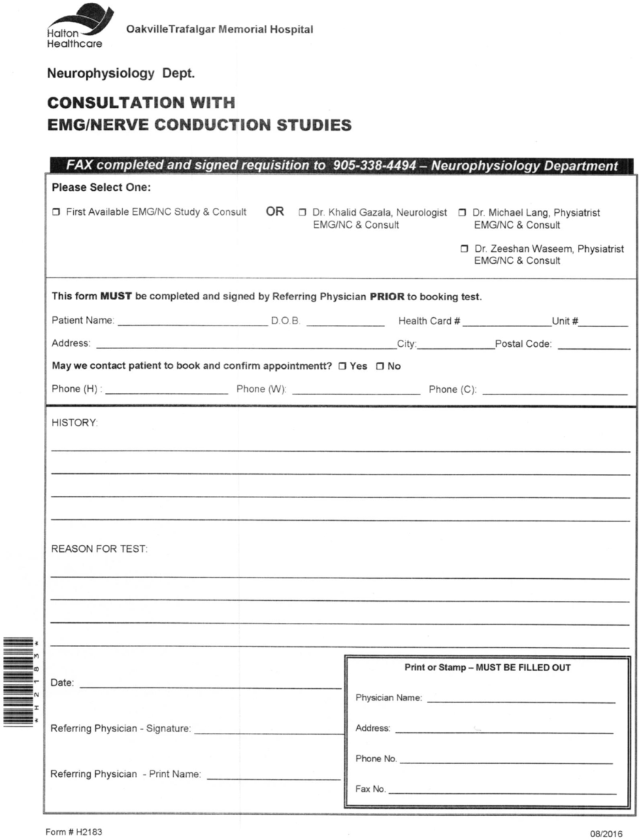 Halton Healthcare EMG and Nerve conduction studies